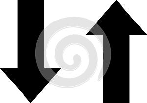 Arrow up icon upload symbol vector illustration. Swipe up icon.