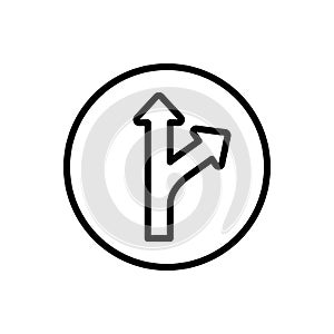 Arrow up and right icon. Simple line, outline vector elements of pointer icons for ui and ux, website or mobile application