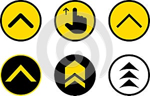 Arrow up side direction inside the black circle. Black Arrow Button Pointing Up. Upward arrow icon vector for growth and direction