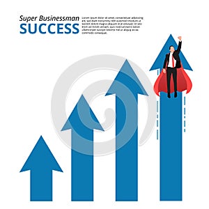 Arrow Up Super Businessman Success Business