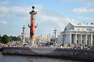 Arrow of Vasilevsky island and Rostral columns