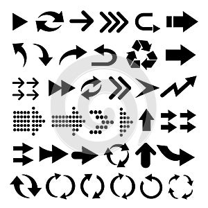 Arrow vector 3d button icon set black color on white background.