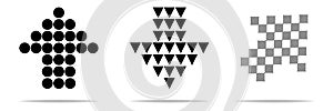 Arrow Vector Collection. Black set of arrow icons, back, next, previous program icon or web design. Modern simple arrows on a