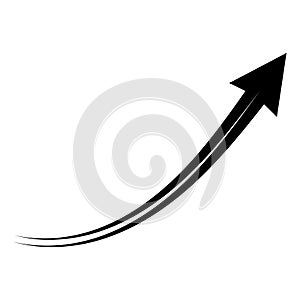 Arrow vector grow, up growth graphic download, back button black