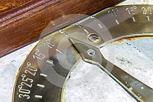 Arrow of vintage navigation instrument