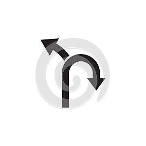 Arrow way path icon logo design vector template