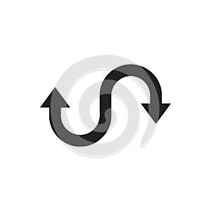 Arrow way path icon logo design vector template