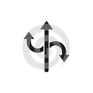 Arrow way path icon logo design vector template photo