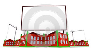 Arrowed building and billboard