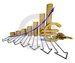 Arrowed chart and euro