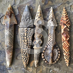 Arrowheads with intricate patterns