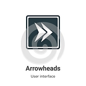 Arrowheads vector icon on white background. Flat vector arrowheads icon symbol sign from modern user interface collection for