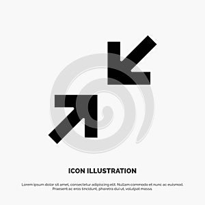 Arrows, Arrow, Zoom solid Glyph Icon vector