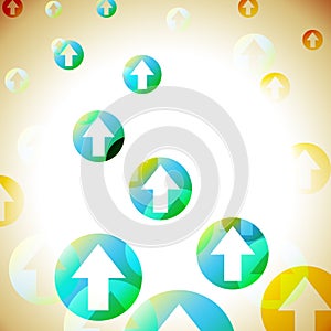 Arrows Background Shows Bubbles Pointing Upwards