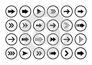 Arrows big black set icons. Arrow icon. Arrow vector collection. Arrow. Cursor. Modern simple arrows. Vector illustration