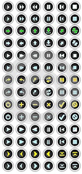 Arrows blackbutton icon set