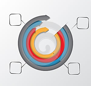 Arrows in a circle, representing your data, infographic element