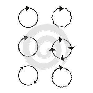 Arrows circles. Circle diagram infographic set. Reload symbol. Vector illustration. stock image.