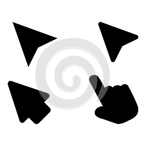 Arrows click icon on white background. mouse click cursor sign. flat style. pointer cursor mouse. computer mouses symbol