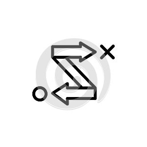 Arrows concept line icon. Simple element illustration. Arrows concept outline symbol design from Business strategy set. Can be