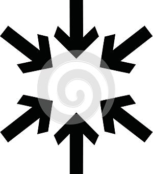 Converging Arrows Icon for Focus and Centralization