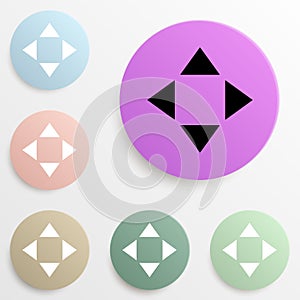 arrows of different directions badge color set. Simple glyph, flat vector of web icons for ui and ux, website or mobile