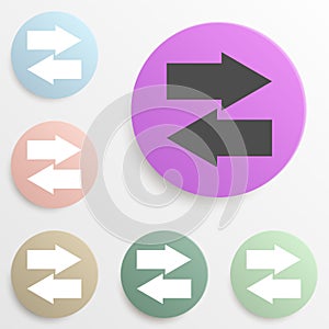 arrows of different directions badge color set. Simple glyph, flat vector of web icons for ui and ux, website or mobile