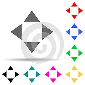 Arrows of different directions multi color style icon. Simple thin line, outline vector of web icons for ui and ux