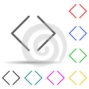 arrows in different directions multi color style icon. Simple thin line, outline  of web icons for ui and ux, website or