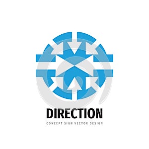 Arrows direction icon logo template design element. Leadership concept sign. Business investment trend creative sign.