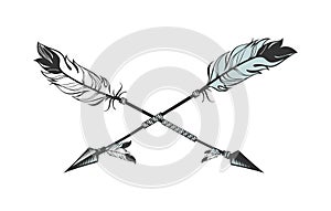 Arrows with feathers