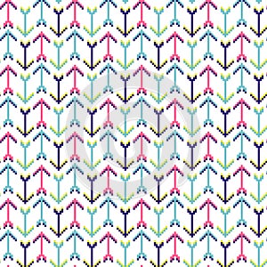 Arrows geometric seamless pattern pixelart texture. photo