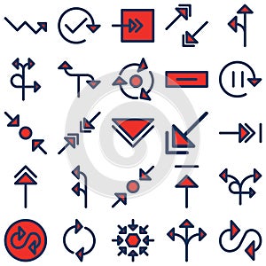 Arrows Gird Isolated Vector icons set every single icon can be easily modified or edited