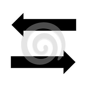 Arrows glyph flat vector icon