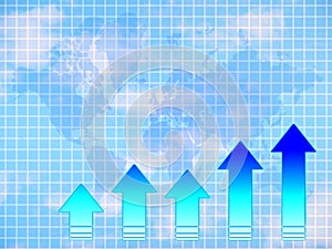 Arrows graph and world map