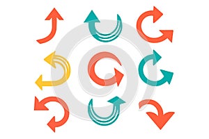 Arrows icon set isolated pointer art vector design elements on white background