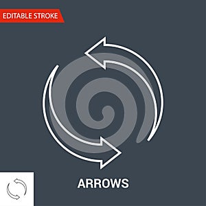 Arrows Icon. Thin Line Vector Illustration