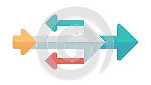 Arrows Merging and Splitting Dynamic Flow Diagram, vector design Generative AI