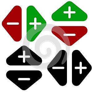 Arrows in opposite directions. Symbol of arrows in pairs with pl