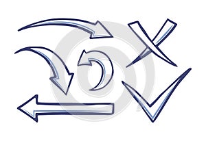 Arrows and Pointers Checkmark and Cross Vector