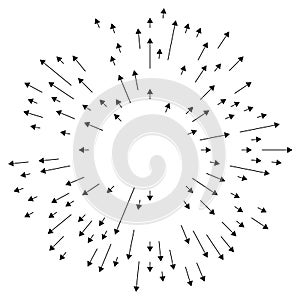 Arrows pointing outwards for dilation, bulge, distend concepts