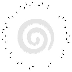 Arrows pointing outwards for dilation, bulge, distend concepts