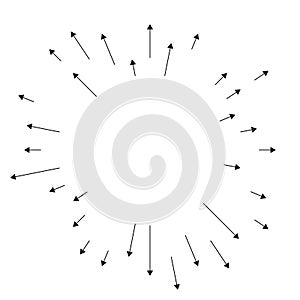 Arrows pointing outwards for dilation, bulge, distend concepts