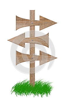 Arrows road sign isolated on white