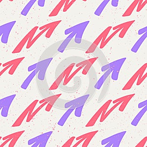 Arrows seamless in doodle style. Vector sketch background. Fashion print. Boho vintage Old style vector wallpaper