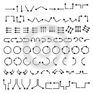 Arrows set. Arrow icon collection. Set different arrows or web designs.