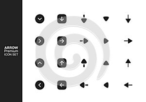 Arrows set of Filled icons. Arrow icon. Arrow vector collection. Arrow. Cursor. Modern simple arrows. Vector illustration.