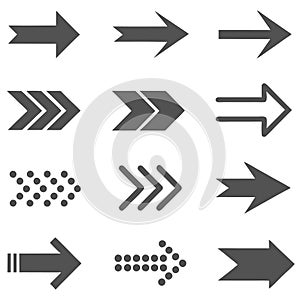 Arrows set icons Arrow vector collection Arrow Cursor Modern simple arrows play button