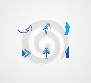 Arrows simple logo set vector