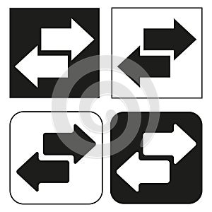 Arrows in squares. Internet application. Design element. Vector illustration.